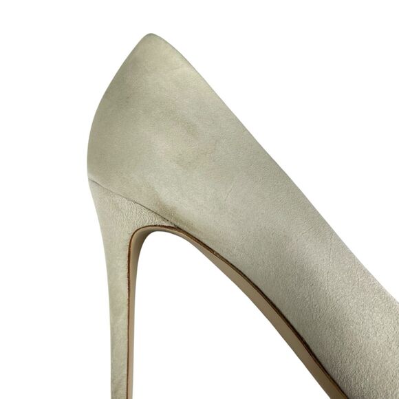 M.Gemi Women's Pumps US 9.5/EU 40.5 Taupe Suede Pointed Toe Stiletto Heels Italy - Picture 15 of 15